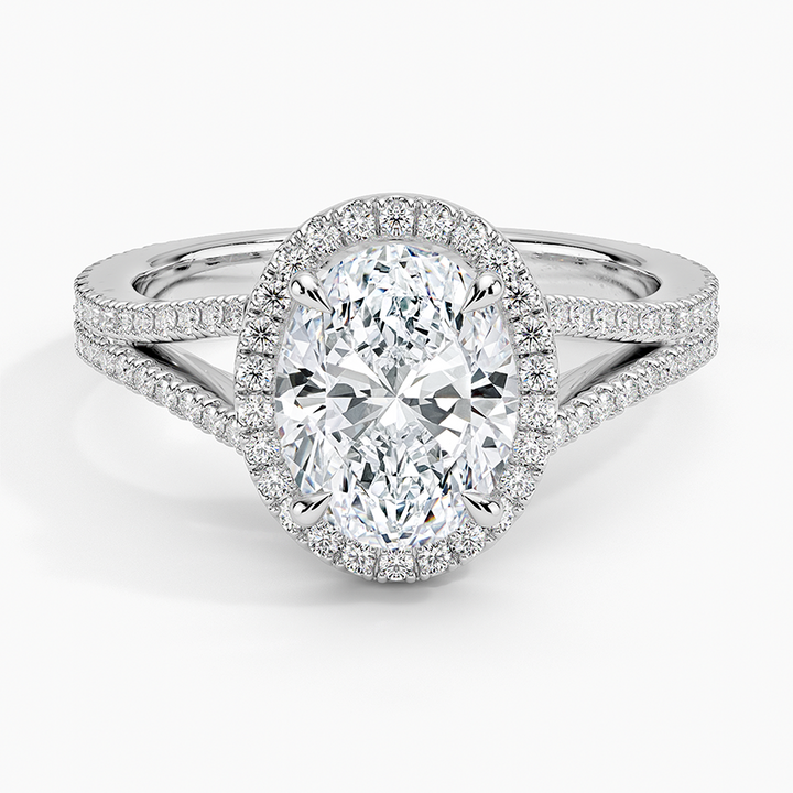 Oval Moissanite Micropavé Halo Split Shank Ring: A Buyer's Guide