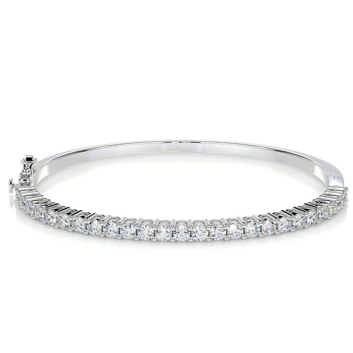 Prong Set Round Moissanite Bangle Bracelet image 1