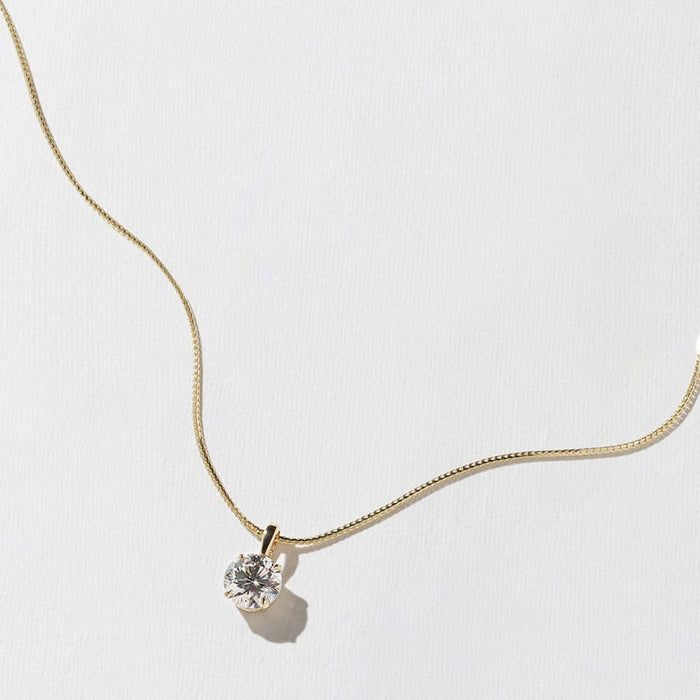 Round Solitaire Moissanite Pendant Necklace image 1