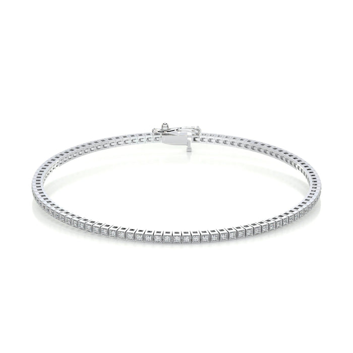 2mm Round Bezel Set Moissanite Tennis Bracelet image 1