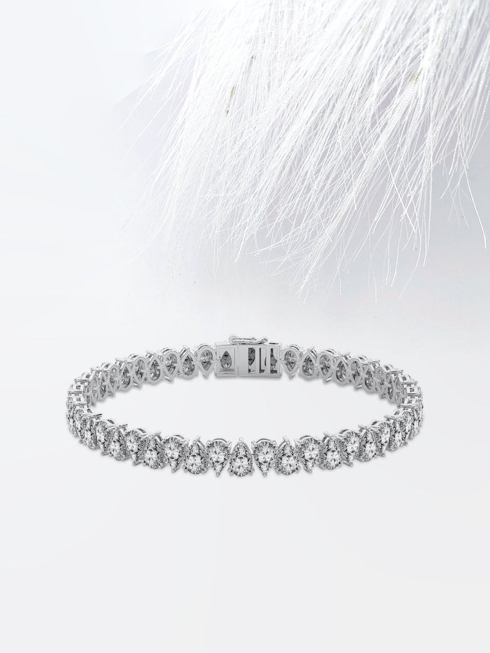 Alternating Direction Pear Cut Moissanite Tennis Bracelet image 1