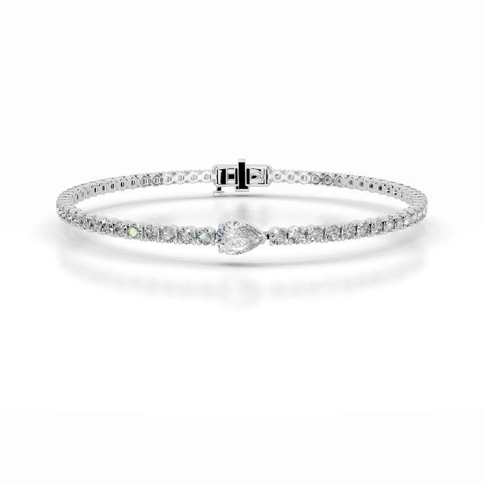 Pear Center Round Moissanite Tennis Bracelet image 1