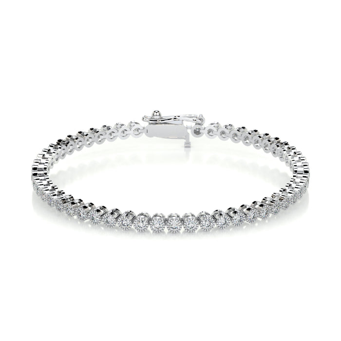 2.5mm Round Milgrain Edge Moissanite Tennis Bracelet image 1