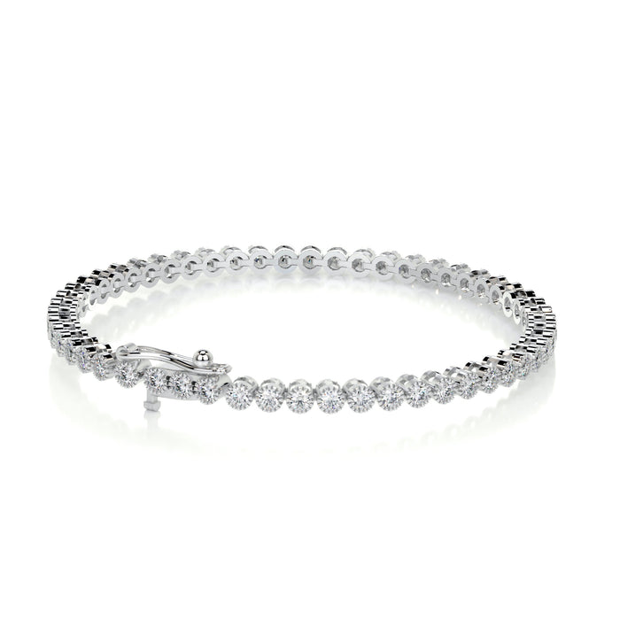 2.5mm Round Milgrain Edge Moissanite Tennis Bracelet image 2