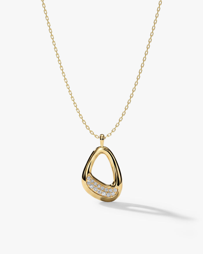 Organically Shaped Frame Moissanite Pendant Necklace image 1