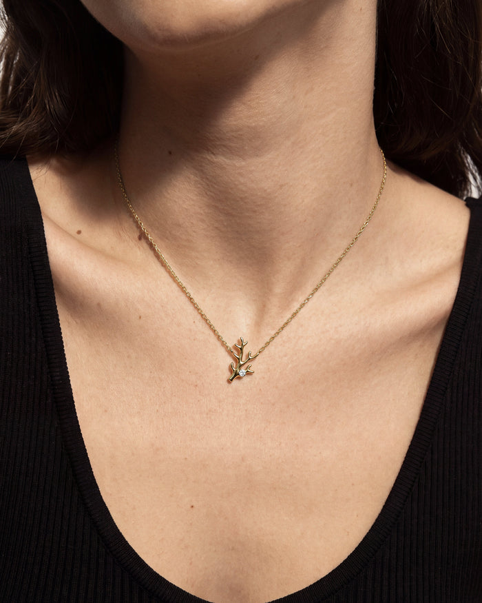 Coral Branch Moissanite Pendant Necklace image 2