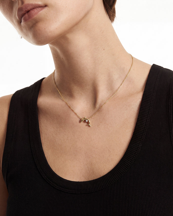 Leaping Dolphin Moissanite Pendant Necklace image 2