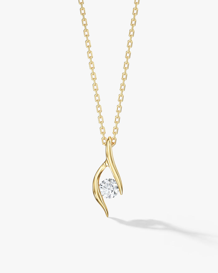 Solitaire Round Moissanite Pendant Necklace image 1