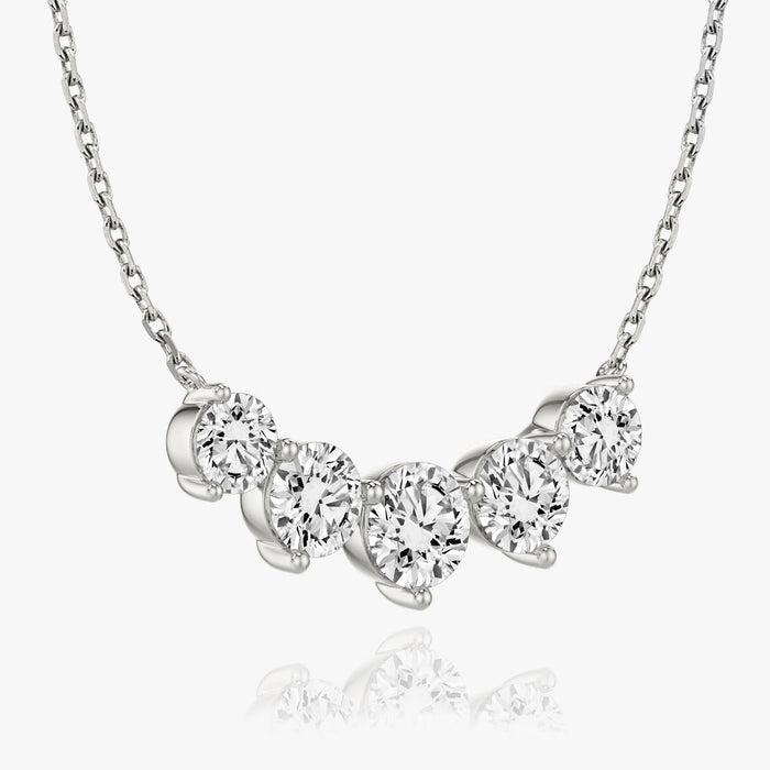 3.5 Carat Five Stone Round Smile Moissanite Pendant Necklace image 1