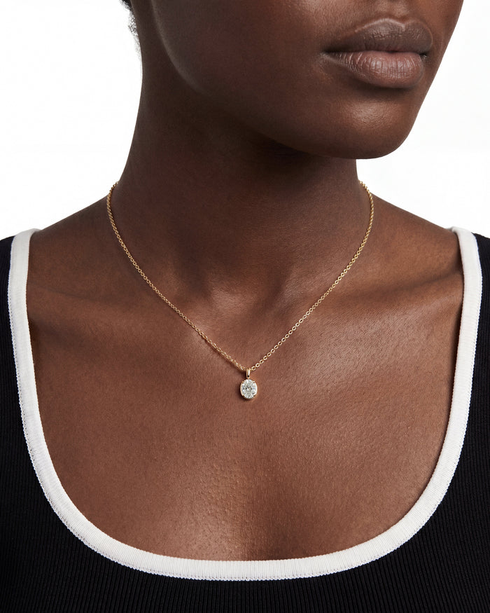 Oval Moissanite Pendant Necklace image 2