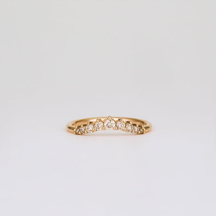 Round Moissanite Curved Prong Wedding Band, view 1