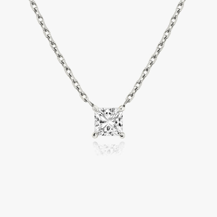 Princess Solitaire Moissanite Pendant Necklace image 1