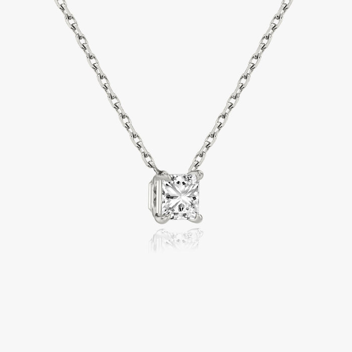 Princess Solitaire Moissanite Pendant Necklace image 2