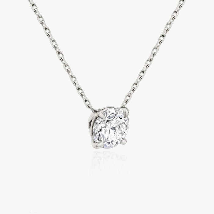 Round Four Prong Solitaire Adjustable Chain Moissanite Pendant Necklace image 2