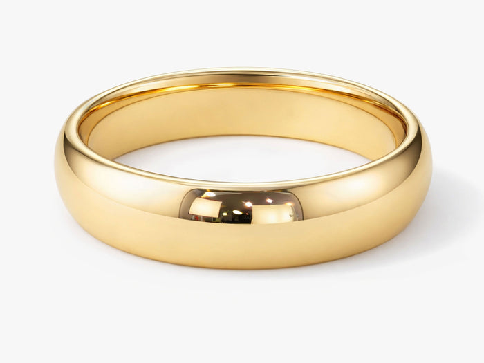 5mm classic dome wedding band in yellow gold