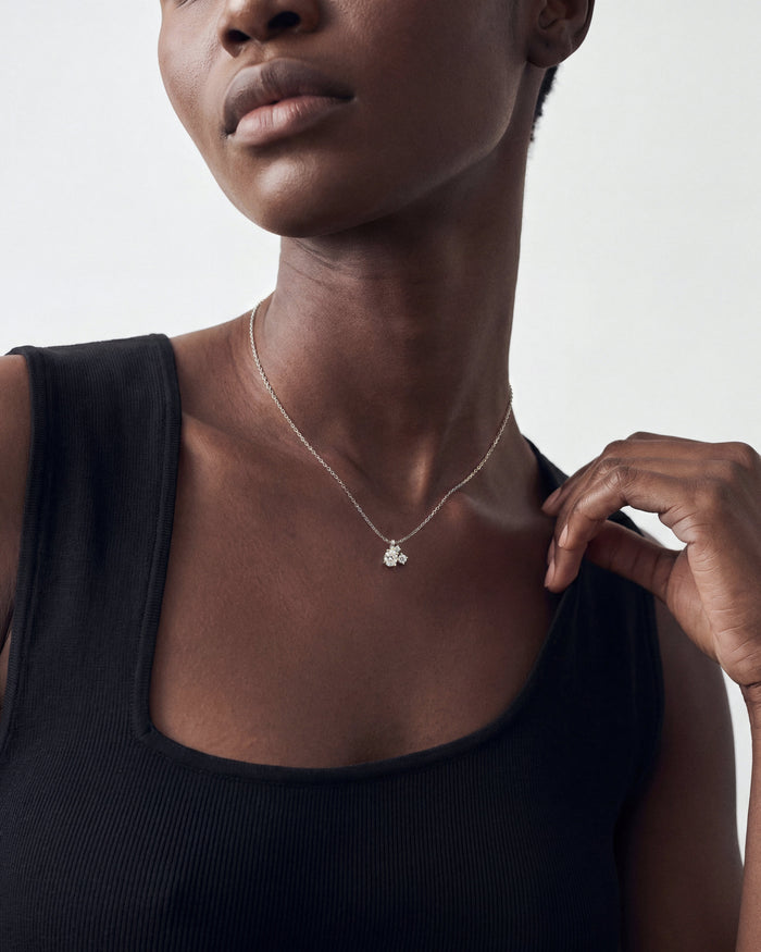 Oval Cluster Moissanite Pendant Necklace image 2