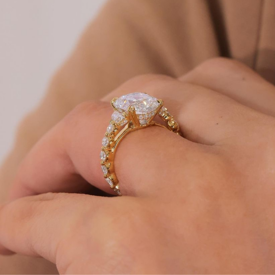 Custom Three Stone Engagement Ring