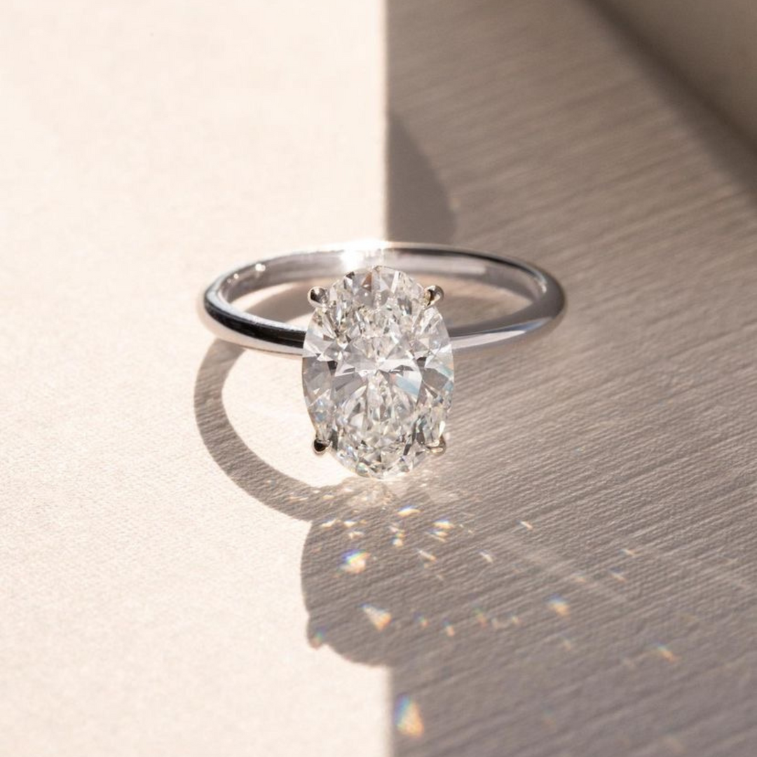 Conflict‑Free Oval Solitaire Wedding Ring