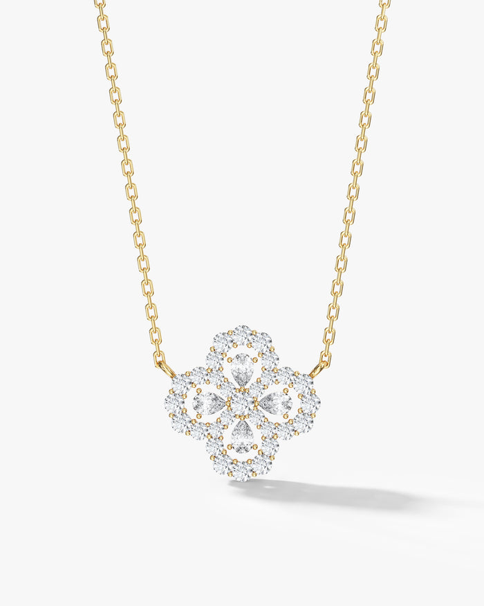 Floral Cluster Moissanite Pendant Necklace image 1