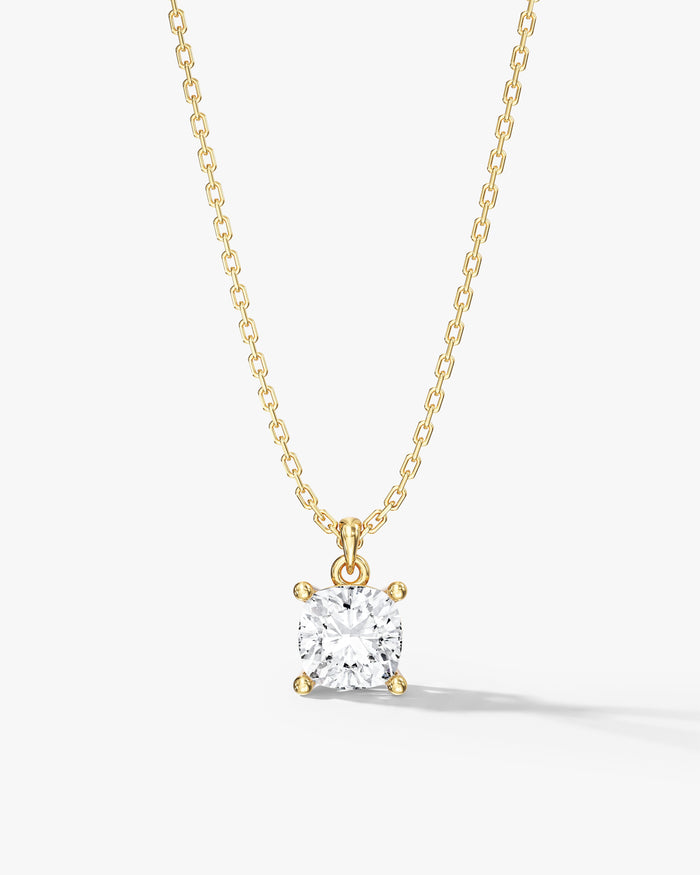 Cushion Cut Solitaire Moissanite Pendant Necklace Style 2 image 1