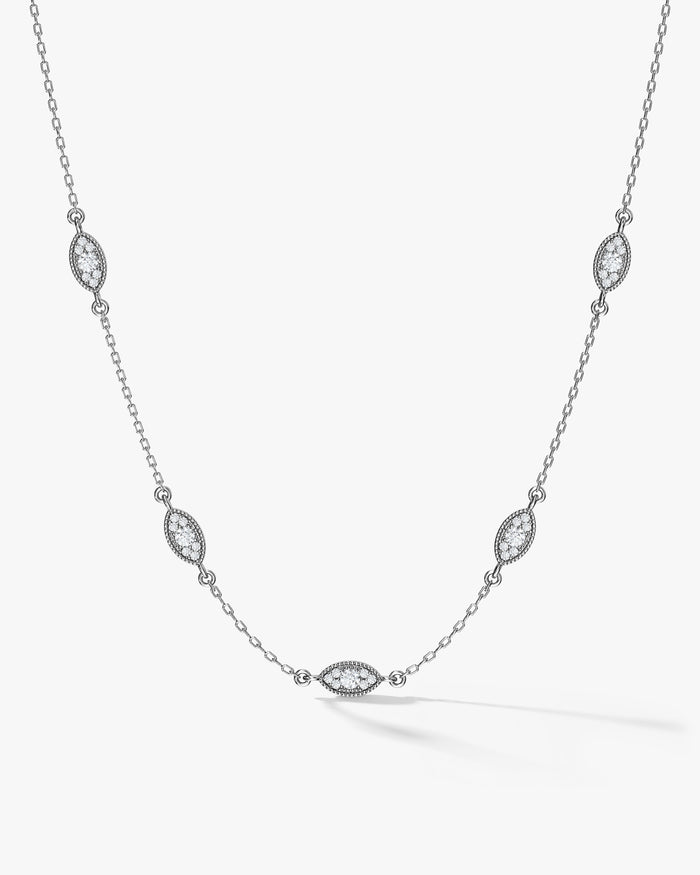 Vintage Station Moissanite Pendant Necklace image 1