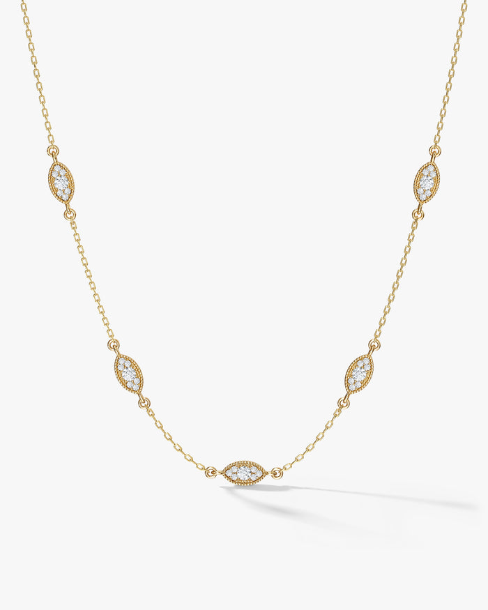 Vintage Station Moissanite Pendant Necklace image 2
