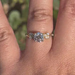 Load image into Gallery viewer, Luxury Leaf Design Moissanite Engagement Ring in White Gold