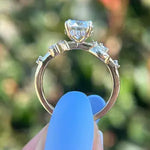 Load image into Gallery viewer, Fantasy Style Moissanite Leaf Cluster Ring, Custom Made in Sterling Silver