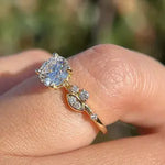 Load image into Gallery viewer, Unique Nature Inspired Moissanite Cluster Ring, Perfect as a Christmas Gift for Her