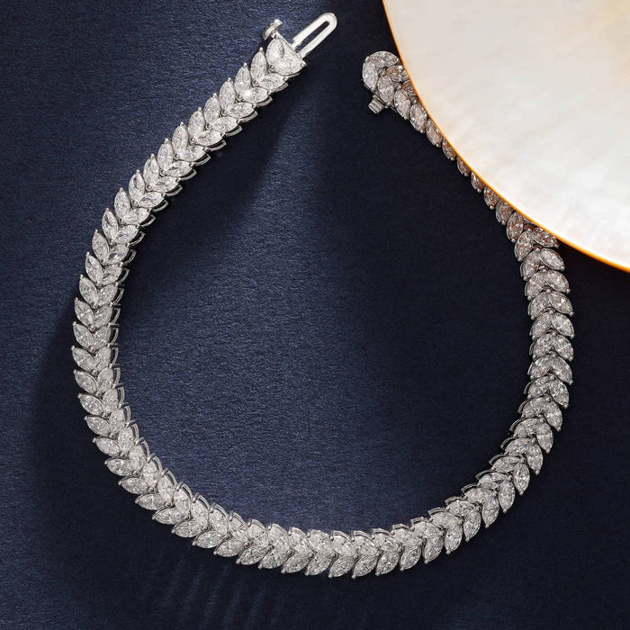Marquise Moissanite Vine Tennis Bracelet detail