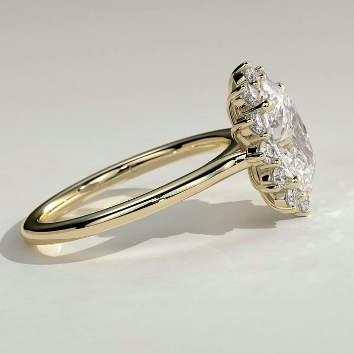 Side view showing the scalloped halo outline