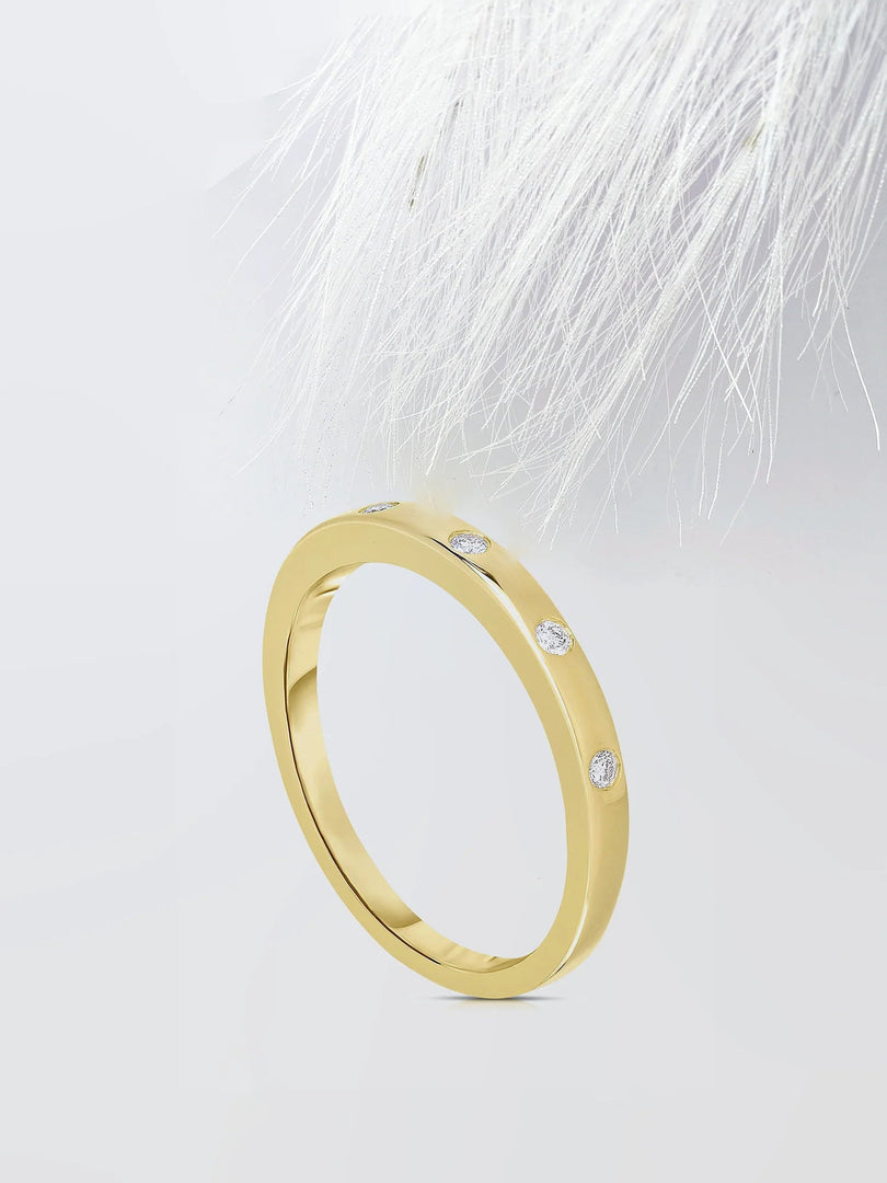 2.50mm Round Cut Moissanite Flush Set Diamond Wedding Band Mapple Gems