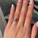 Load image into Gallery viewer, Oval Cut Moissanite Engagement Ring with Marquise Side Stones Valentine Special Ring for Her Mapple Gems