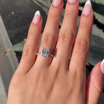 Load image into Gallery viewer, Oval Cut Moissanite Engagement Ring with Marquise Side Stones Valentine Special Ring for Her Mapple Gems