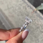 Load image into Gallery viewer, Oval Cut Moissanite Engagement Ring with Marquise Side Stones Valentine Special Ring for Her Mapple Gems