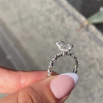 Load image into Gallery viewer, Oval Cut Moissanite Engagement Ring with Marquise Side Stones Valentine Special Ring for Her Mapple Gems