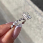 Load image into Gallery viewer, Round Brilliant Cut Moissanite Engagement Ring Hidden Halo Pave Wedding Ring Mapple Gems