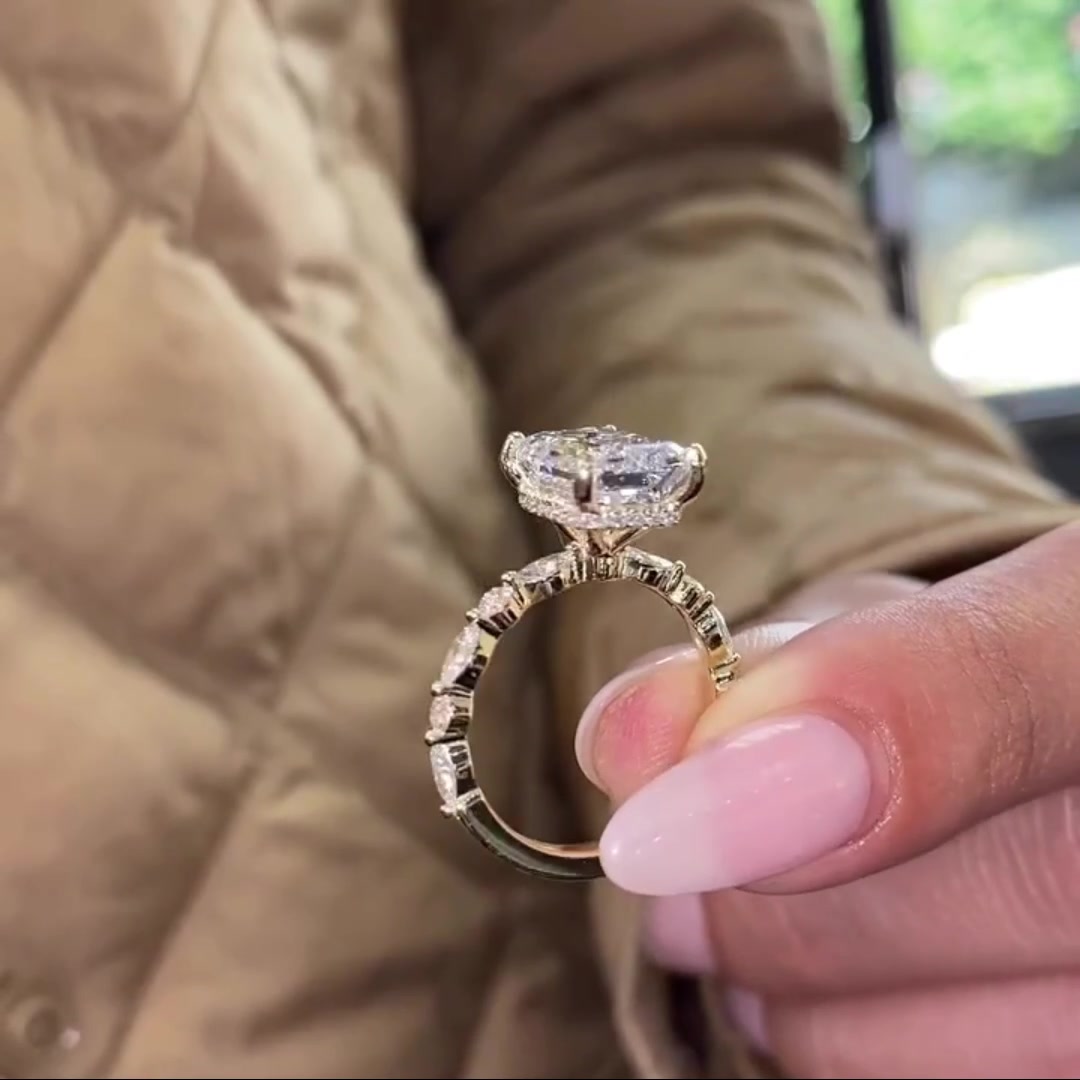 Custom Hidden Halo Moissanite Jewelry