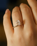 Load image into Gallery viewer, 3 CT Oval Moissanite Engagement Ring in 14K Gold – Solitaire Wedding Ring