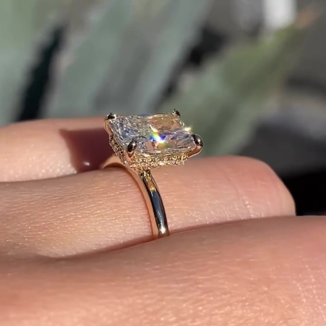 Classic Halo Moissanite Ring for Women