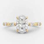 Load image into Gallery viewer, Oval Cut Distance Pave Moissanite Engagement Ring