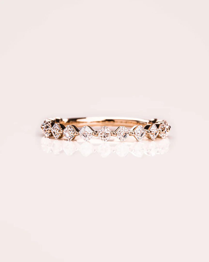 0.50 CT Asscer Cut Lab Grown Diamond Wedding Band Gift For Her Mapple Gems