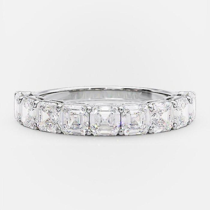 3.50 CT Asscher Cut Lab Grown Diamond Wedding Band Gift For Her Mapple Gems