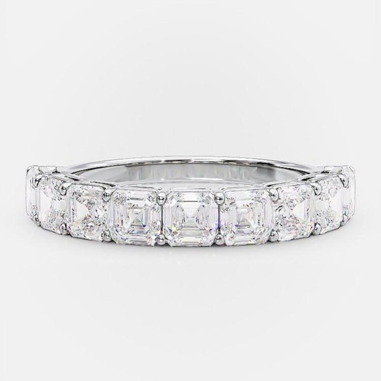 3.50 CT Asscher Cut Lab Grown Diamond Wedding Band Gift For Her Mapple Gems