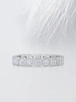 Load image into Gallery viewer, Asscher Cut Moissanite Bezel Set Eternity Diamond Wedding Band Mapple Gems
