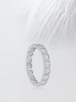 Load image into Gallery viewer, Asscher Cut Moissanite Bezel Set Eternity Diamond Wedding Band Mapple Gems