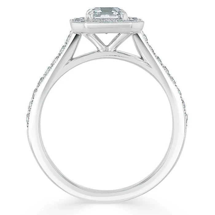 2 CT Asscher Cut Moissanite Engagement Ring Mapple Gems