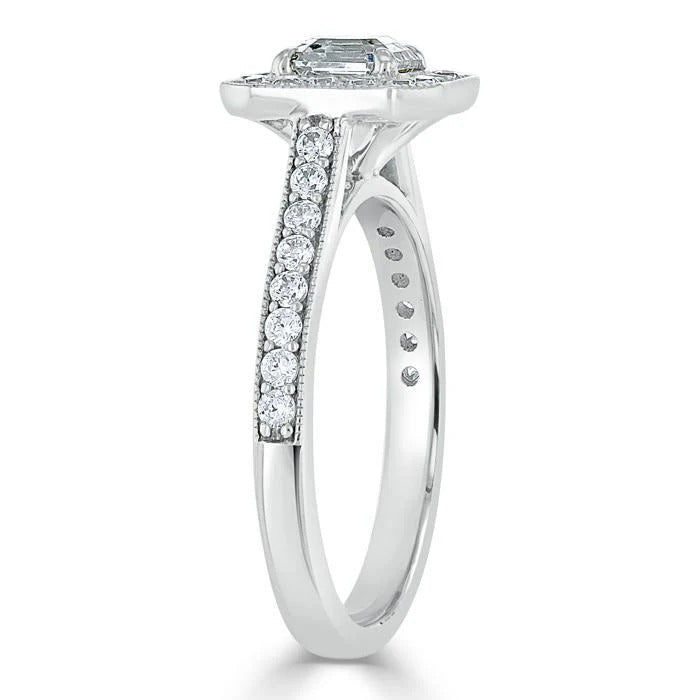 2 CT Asscher Cut Moissanite Engagement Ring Mapple Gems