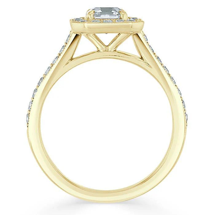 2 CT Asscher Cut Moissanite Engagement Ring Mapple Gems