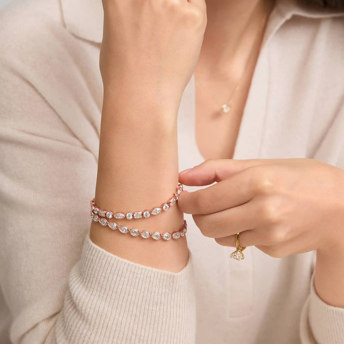 10.00ct Pear Cut Moissanite Tennis Bracelet - view 2
